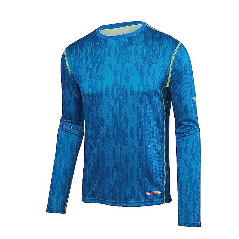 Base Layer Mizuno Breath Thermo Hombre Azules/Amarillo Outlet EUAY-72086